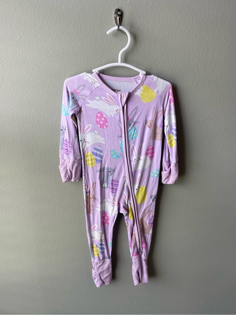 Little Sleepies Lavender Bunnies Easter Bamboo Zippy